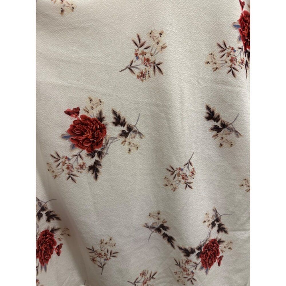 White Floral Tank Mini Dress Fringe Hem Women XL - Picture 3 of 7